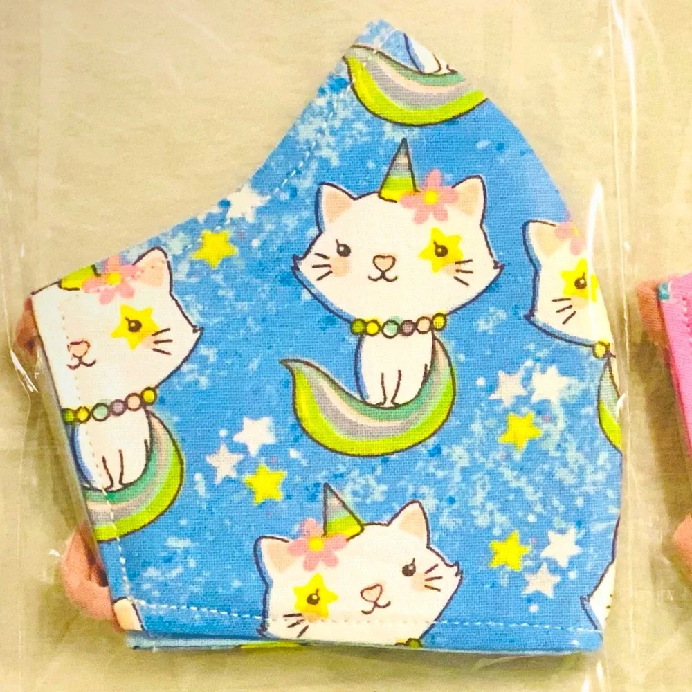 kids face mask unicorn kitty
